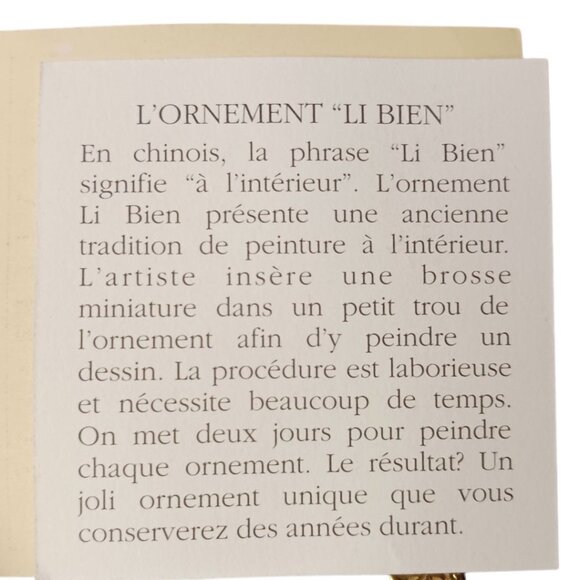 Li BIEN Hand-Painted Glass Ornament Angels Design & Red Velvet Gift Box 4x4 - Picture 7 of 11